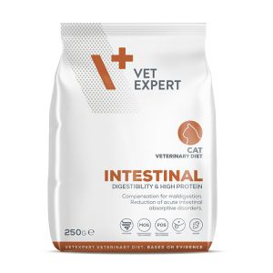 Vet Expert Intestinal Cat - Диета за котки страдащи от гастроентерит с диария, лошо храносмилане и малабсорбция, хроничен панкреатит, състояния след остър панкреатит 250гр.
