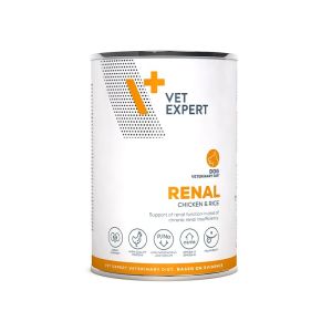 Vet Expert Diet Dog Renal Chicken& rice 400g can - консерва с пиле и ориз за кучета за подпомагане на бъбречната функция при хронична бъбречна недостатъчност