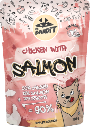 PROMO - MR. BANDIT CHICKEN WITH SALMON - Пауч за кучета с пилешко и сьомга