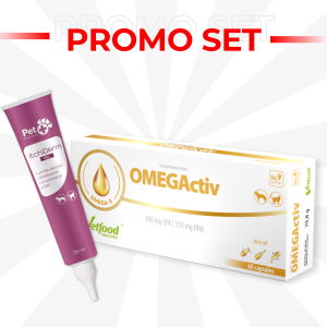 PROMO SET VetFood ItchiDerm Gel + OMEGActiv капсули