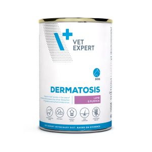Vet Expert Dermatosis Dog Lamb and Pumpkin 400 can - Диетична консерва с агнешко месо и тиква за възрастни кучета с дерматологични заболявания и хранителни непоносимости