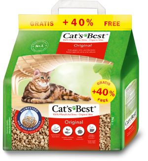 Cat’s Best Original 5+2L – Котешка тоалетна с активни дървесни влакна и технология ICS® за силно абсорбиране и ефективен контрол на миризмите.