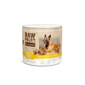 RAW PALEO Olympic Turkey Medium Large 90g - хипоалергенно монопротеиново лакомство за тренировки за кучета